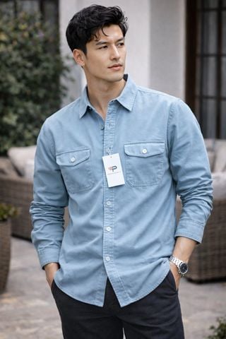 Áo khoác kaki nam túi hộp Pigo Essentials, wash nhẹ form trẻ trung cao cấp Phong Cách Pigofashion AKKJ05