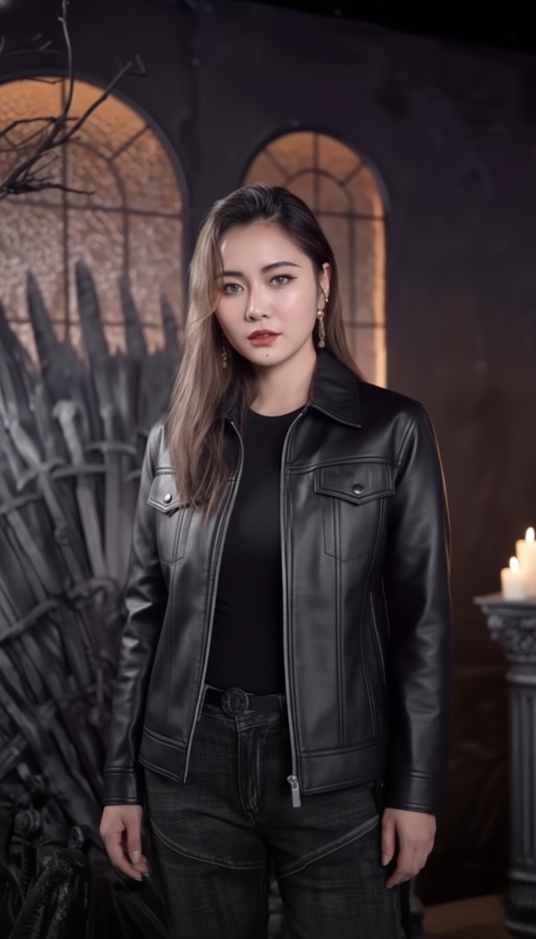 Áo khoác da bacsic cao cấp cổ bẻ cao cấp AD32