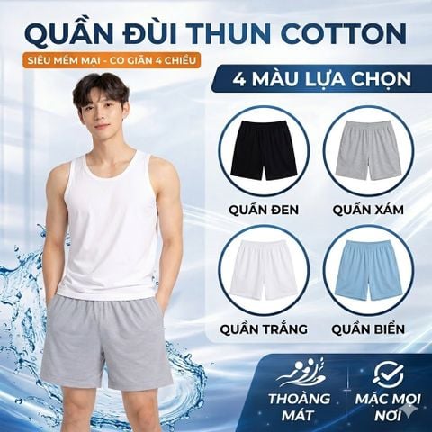 Bộ 5 quần đùi nam ngắn, quần ngủ nam thun cotton bốn chiều thoáng mát QCT01 PigoFashion