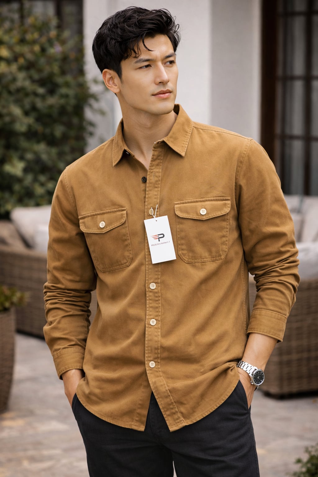 Áo khoác kaki nam túi hộp Pigo Essentials, wash nhẹ form trẻ trung cao cấp Phong Cách Pigofashion AKKJ05