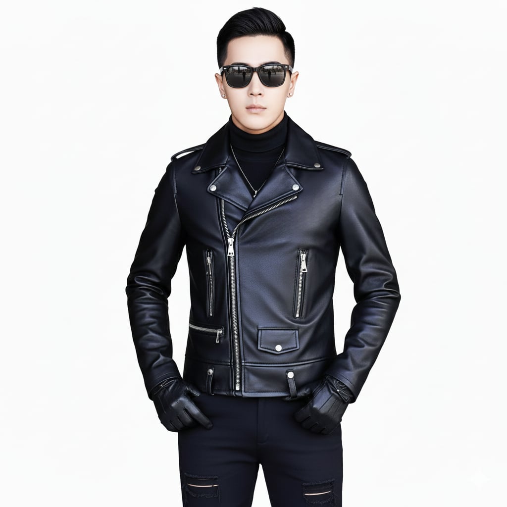 Áo khoác da nam Biker cao cấp ADN15