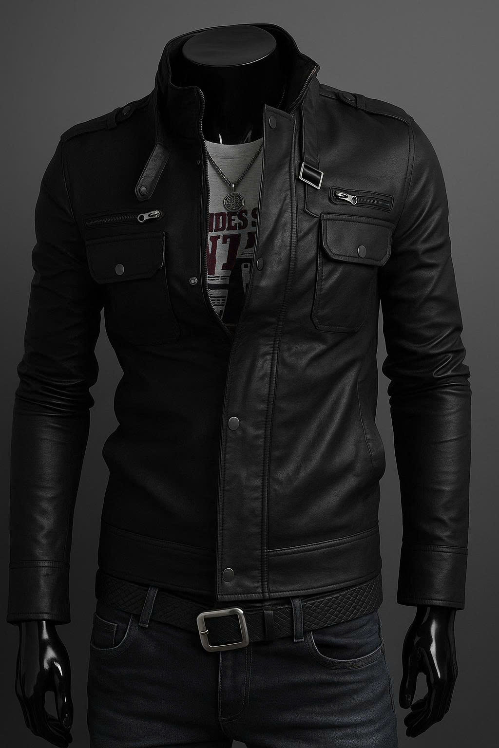 Áo khoác da nam Biker cao cấp AD4125