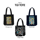  COMBO RONG CHƠI: Gồm 01 Túi Tote + 01 Bao da Hộ chiếu + 01 Nón 