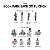  COMBO HÍ HOÁY: Gồm 03 Bookmark Sách Gỗ + 01 Sổ da 