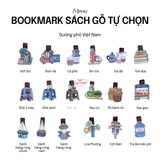  COMBO HÍ HOÁY: Gồm 03 Bookmark Sách Gỗ + 01 Sổ da 