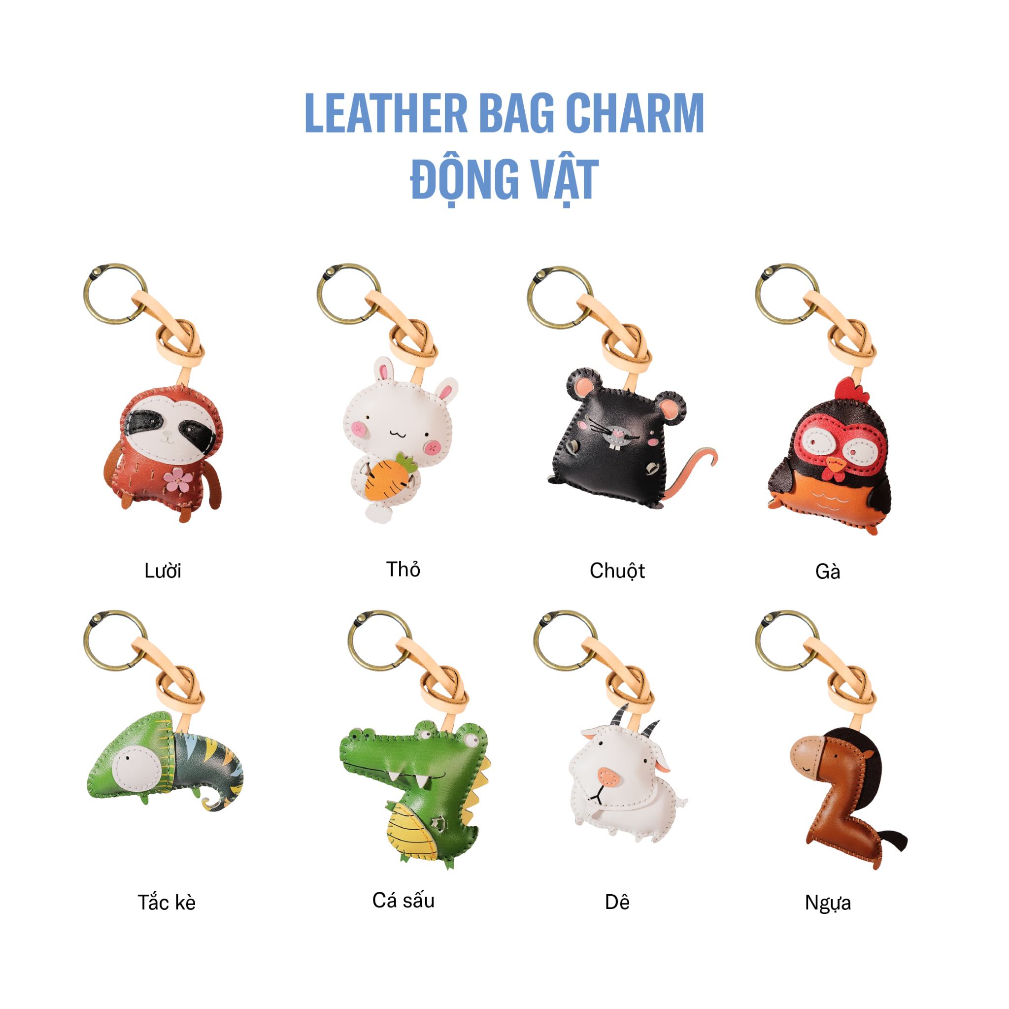 Móc Khóa Da Chủ Đề Động Vật Hoang Dã 