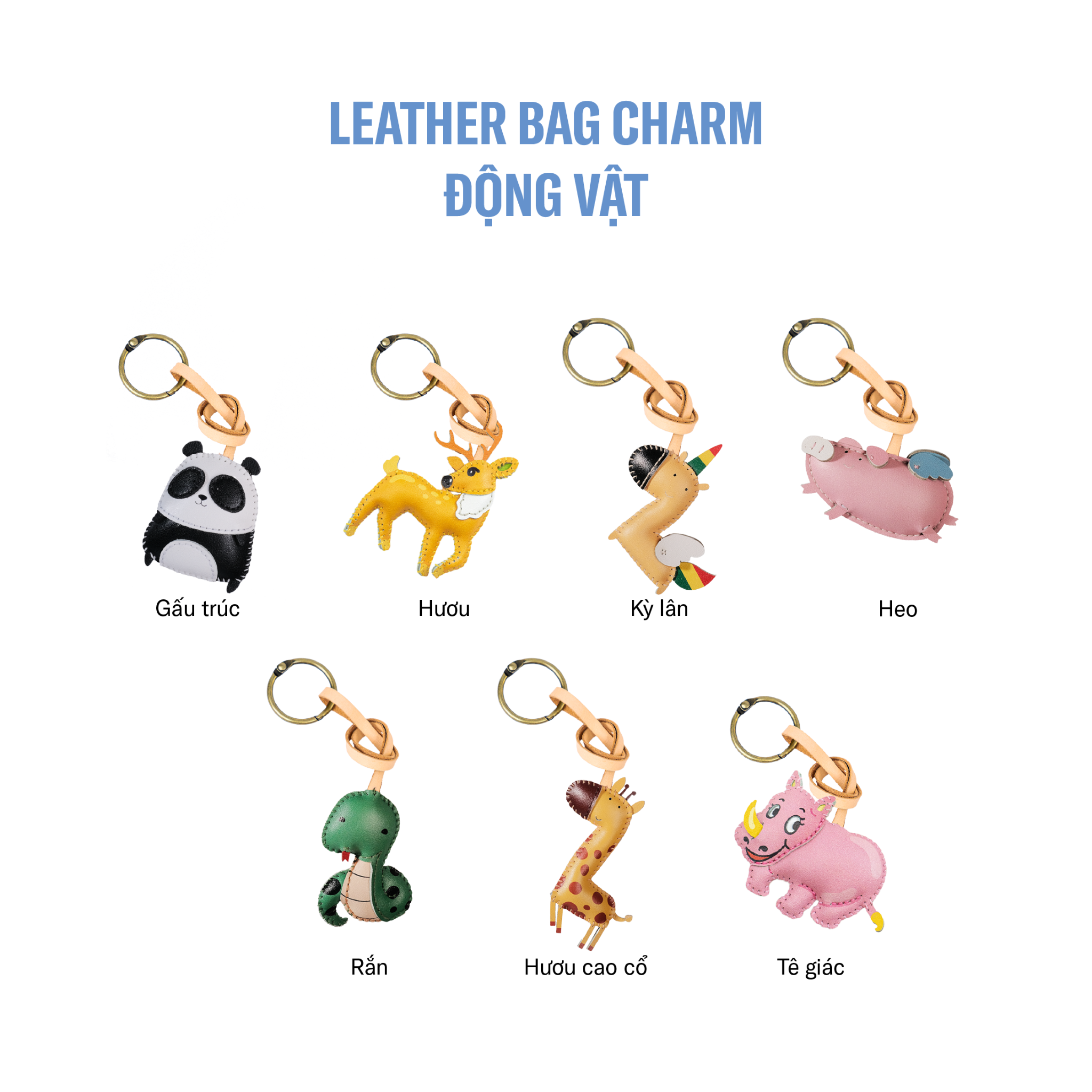  Móc Khóa Da Chủ Đề Động Vật Hoang Dã 