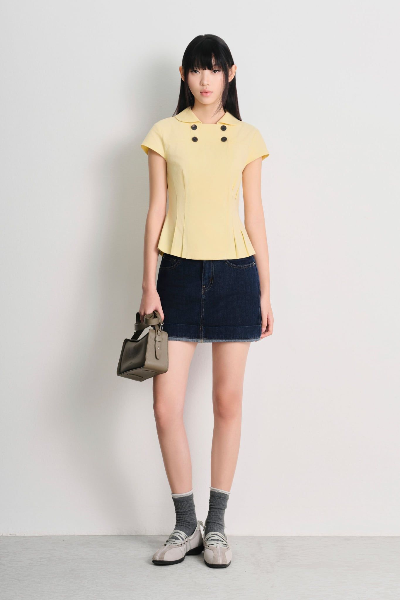  Áo kiểu - Curved Panel Button Top - LIBÉ 7823 