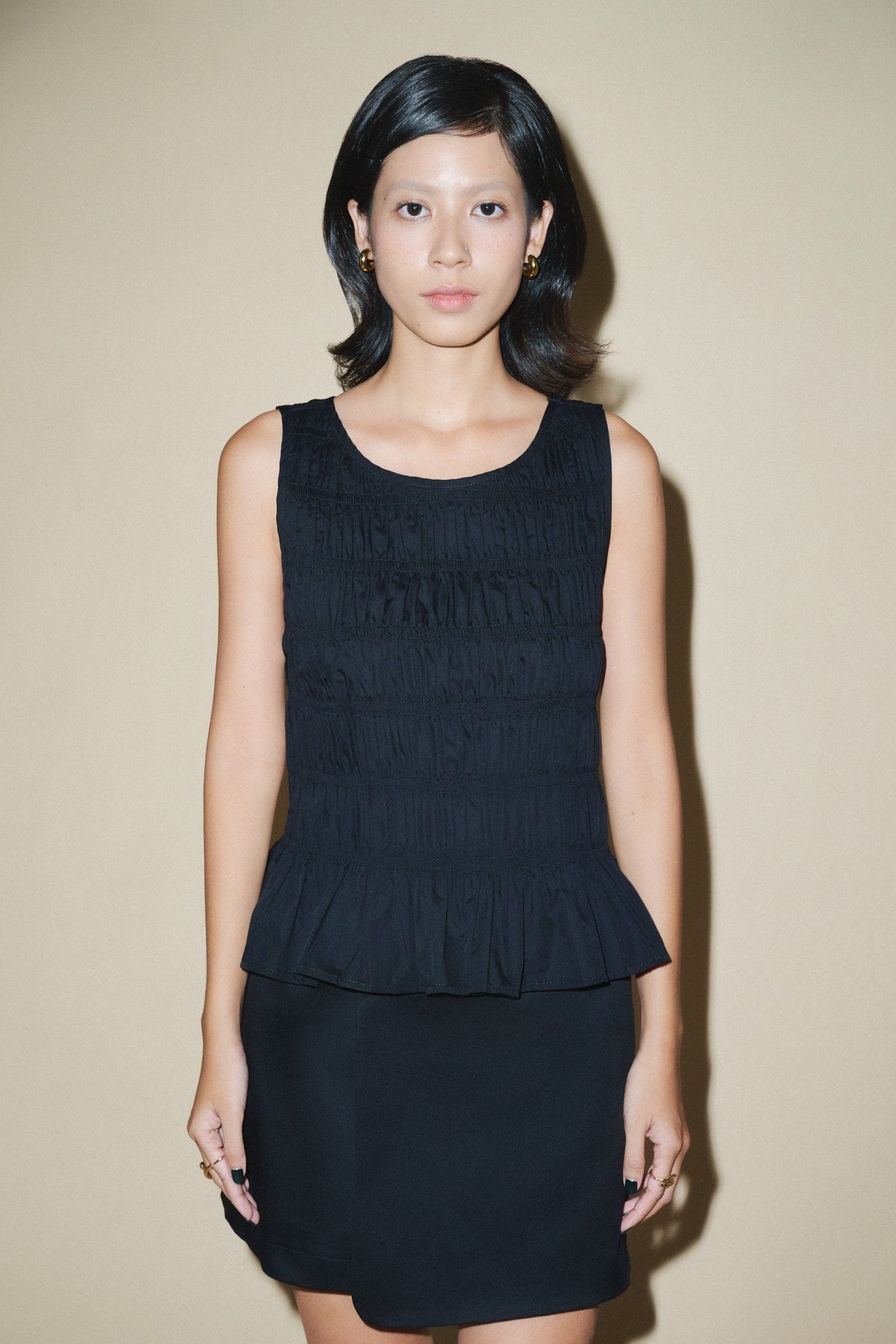  Black Smocking Top 