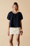  Navy Puff Sleeve Top 