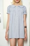  Gingham Babydoll Mini Dress 