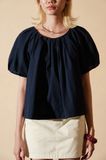  Navy Puff Sleeve Top 