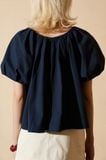  Navy Puff Sleeve Top 