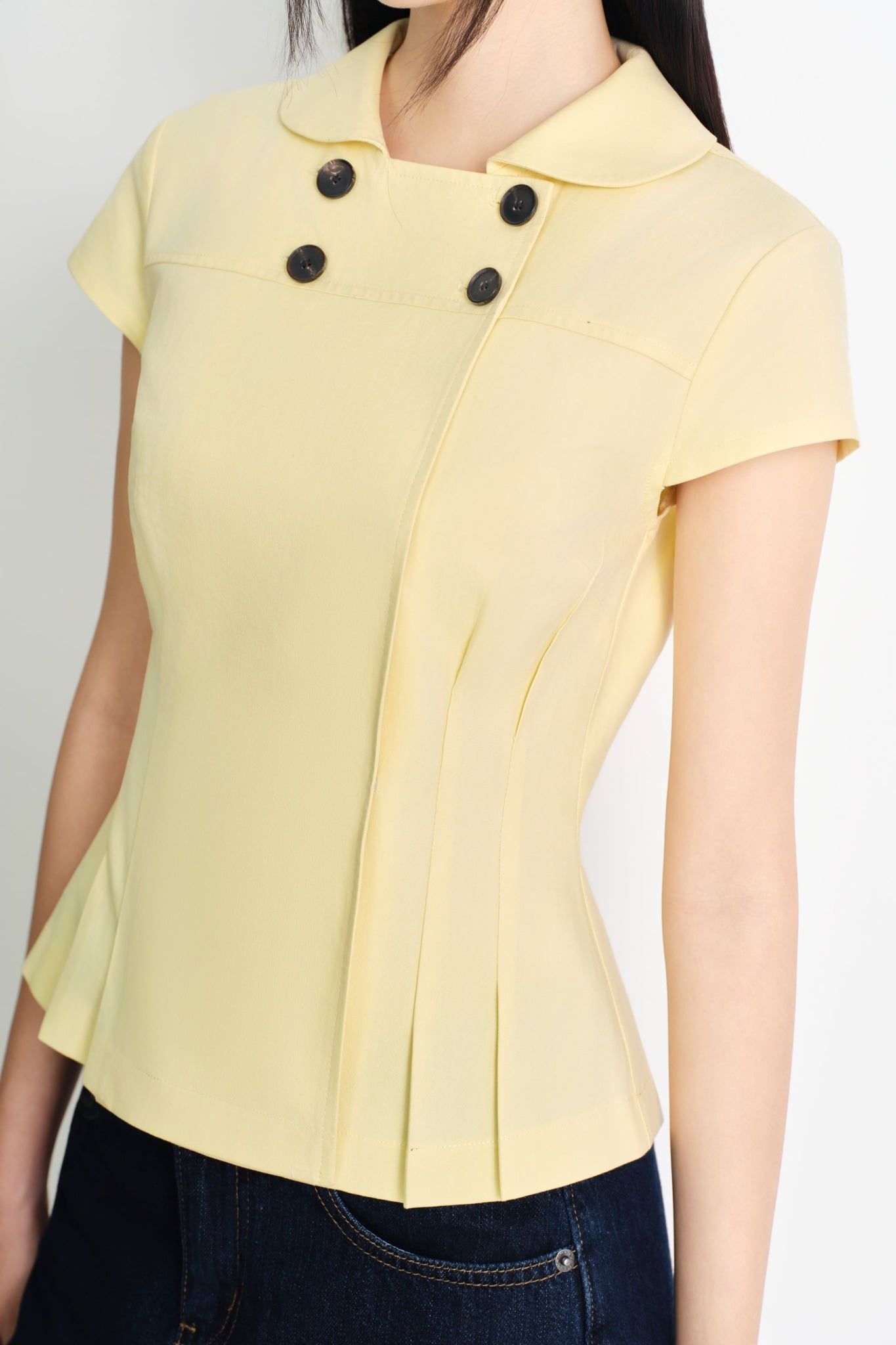  Áo kiểu - Curved Panel Button Top - LIBÉ 7573 