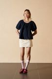 Navy Puff Sleeve Top 