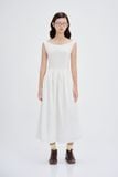  White Boatneck Midi Dress 