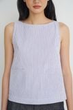  Áo kiểu - Striped Boat Neck Top - LIBÉ 7363 