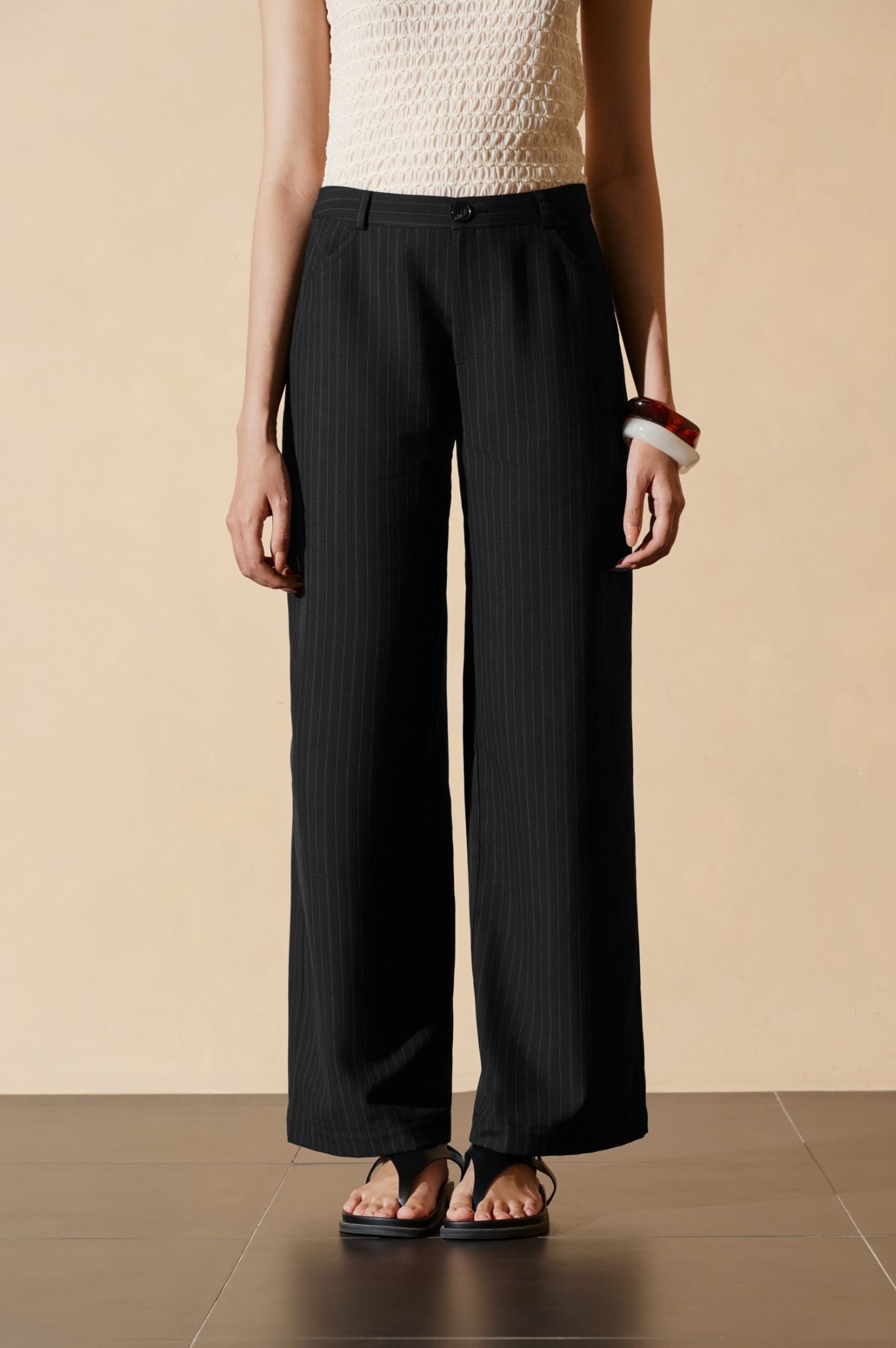  Striped Straight Leg Trousers 