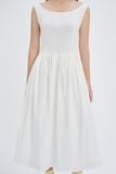  White Boatneck Midi Dress 