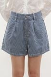  Striped Bermuda Denim Shorts 