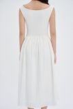  White Boatneck Midi Dress 