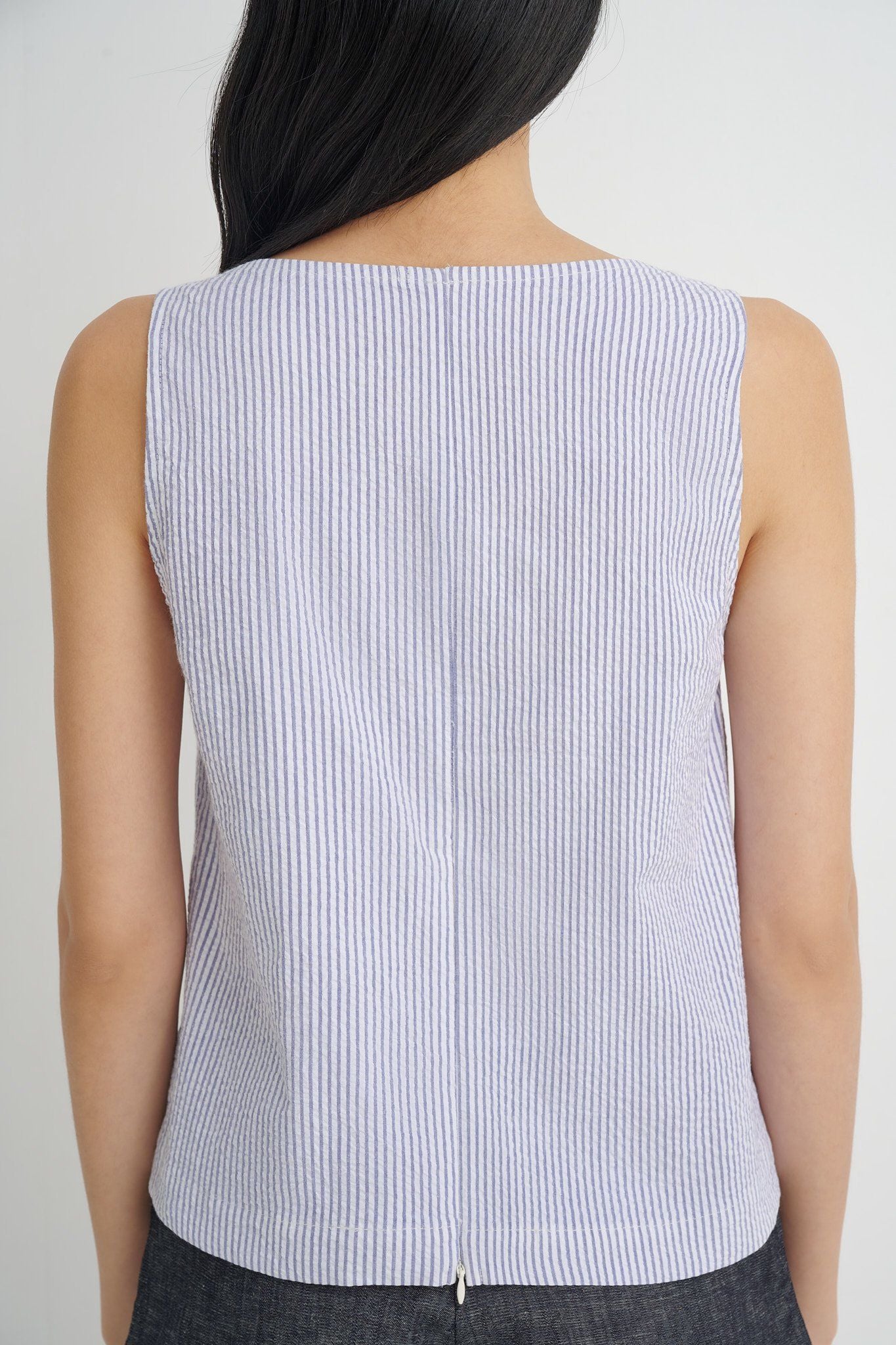  Striped Boat Neck Top 