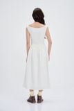  White Boatneck Midi Dress 