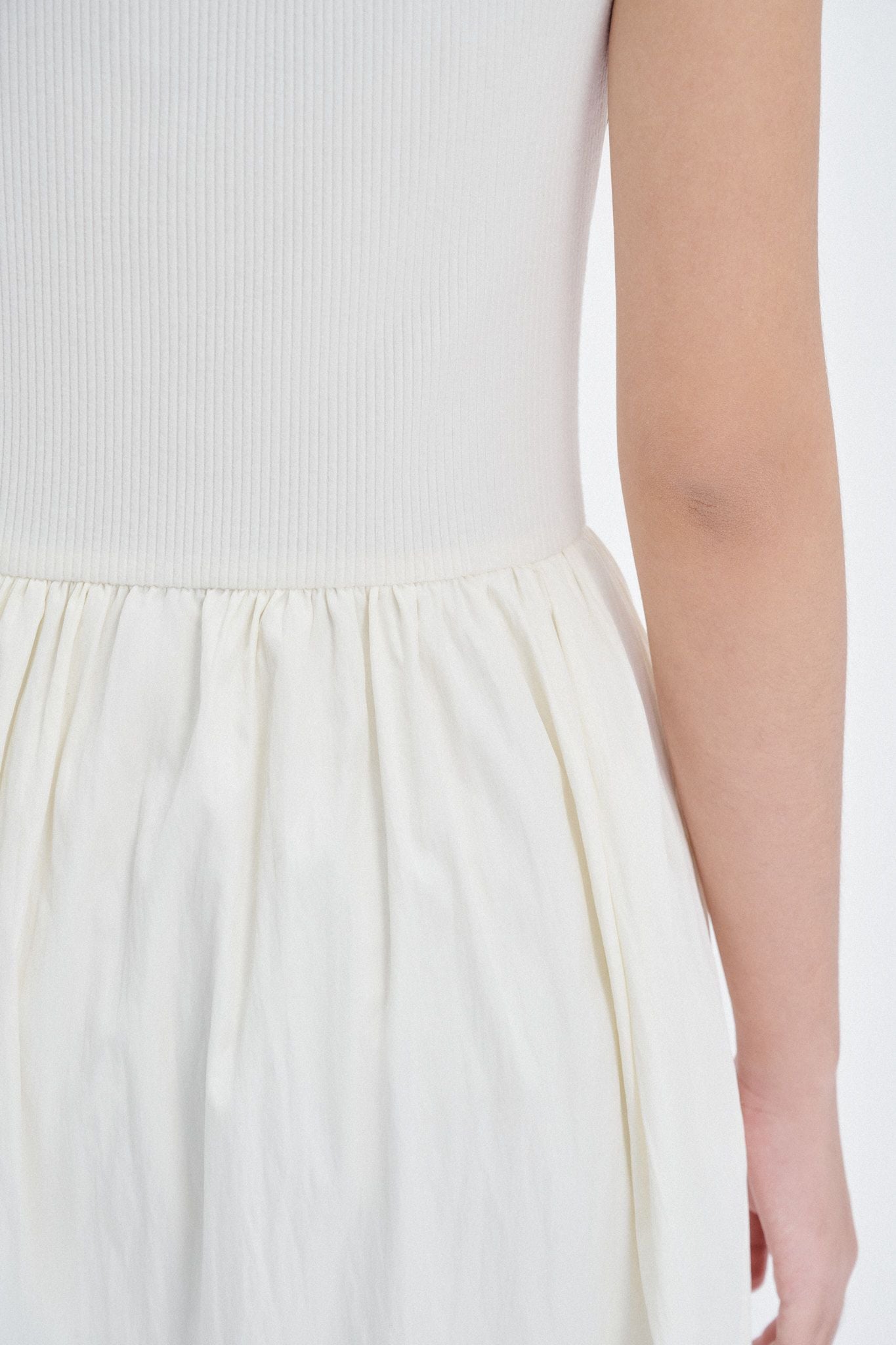  White Boatneck Midi Dress 