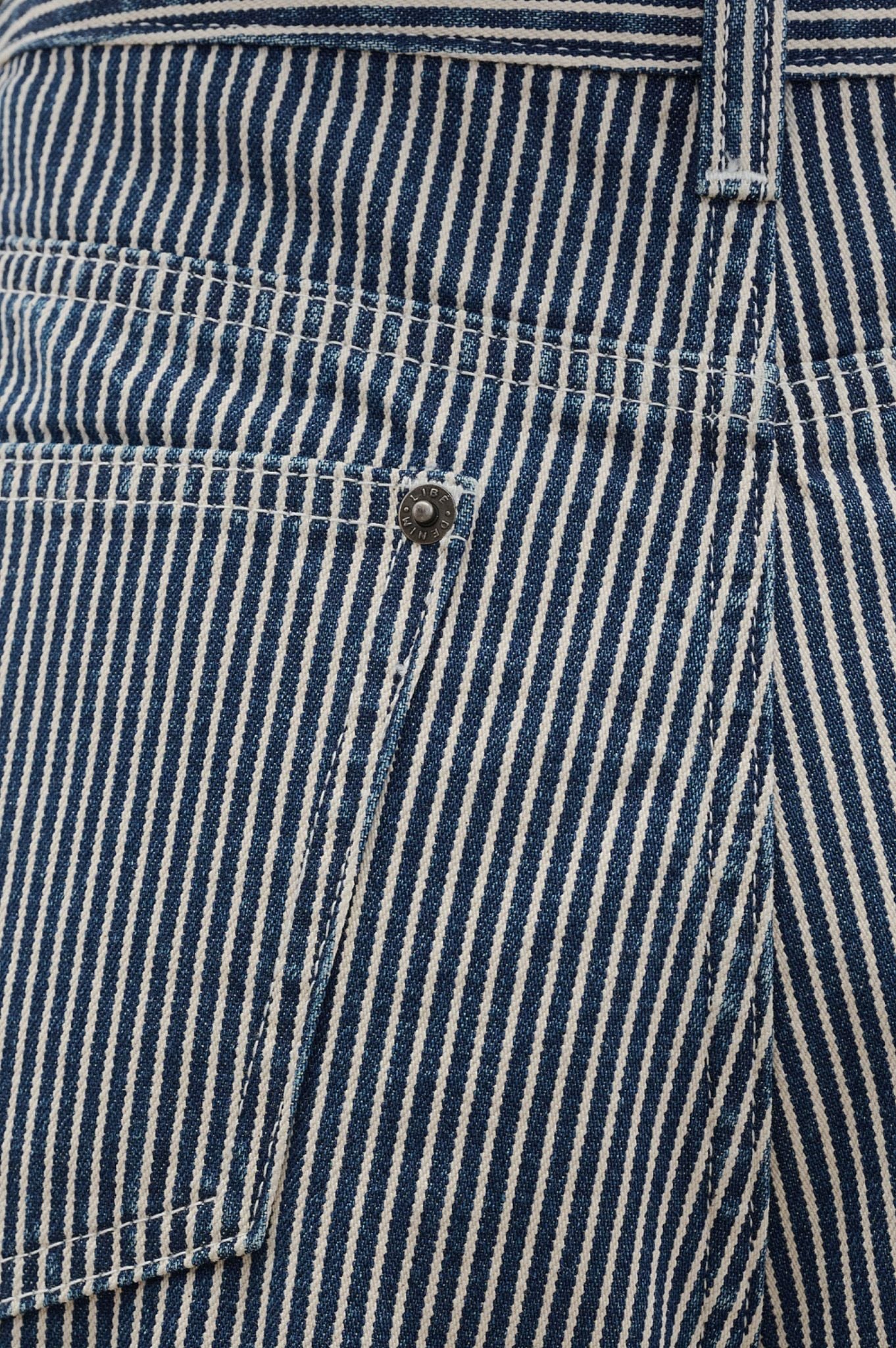  Striped Bermuda Denim Shorts 