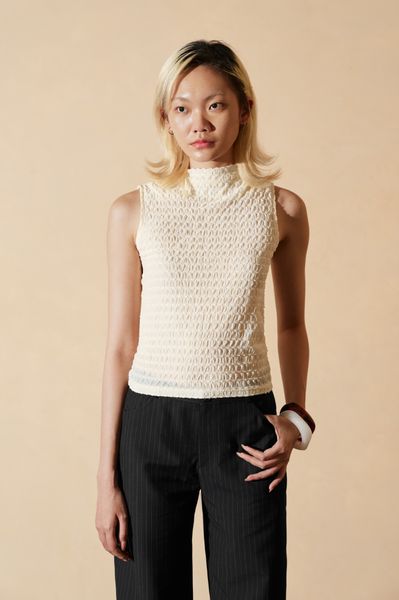 Áo kiểu - Ivory Mock Neck Top - LIBÉ 7249 – LIBÉ