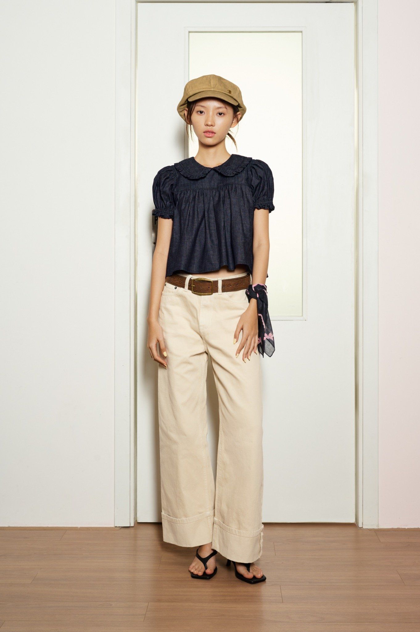  Cream Straight Leg Jeans 