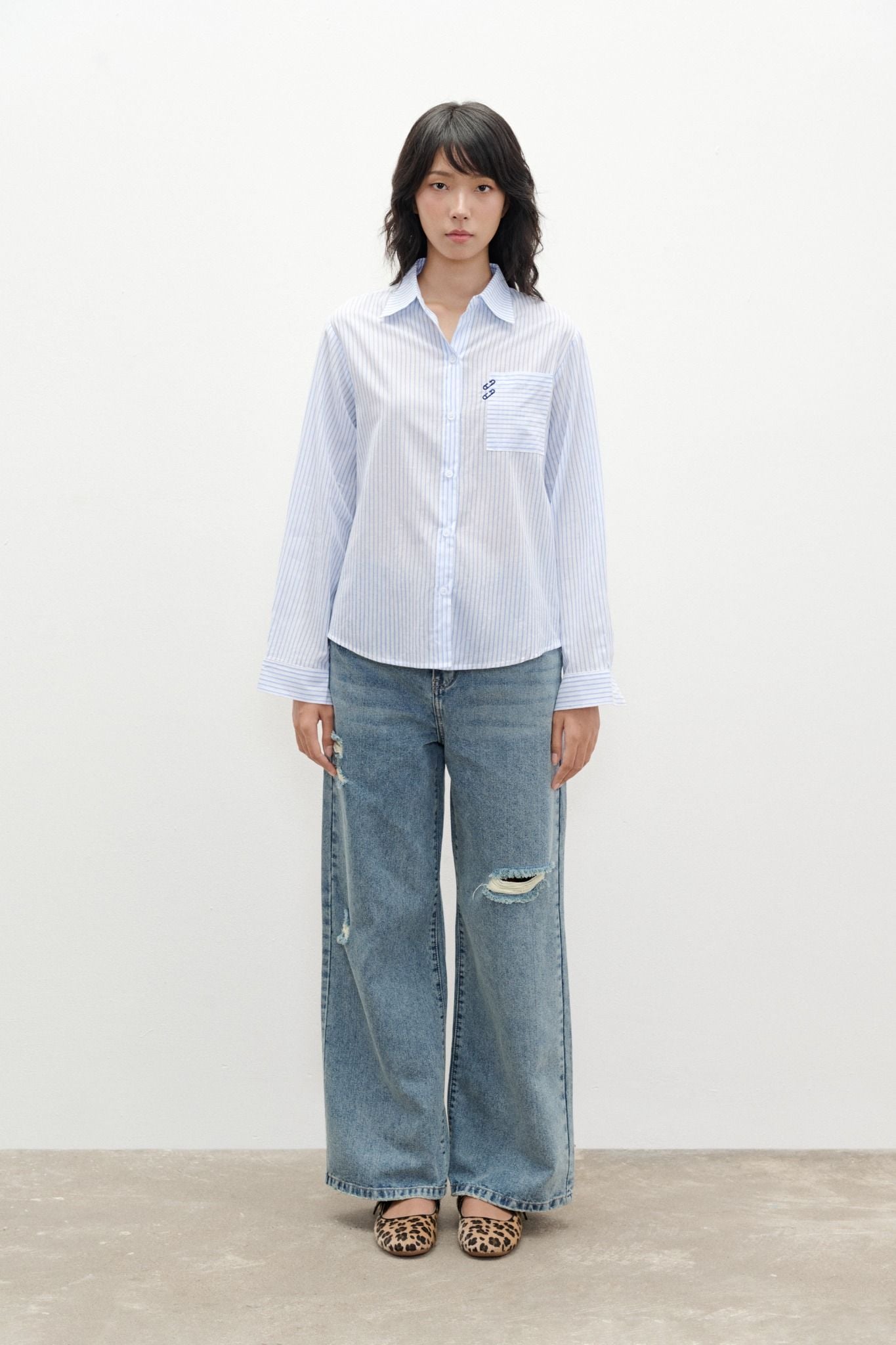  Striped Oversized Shirt 