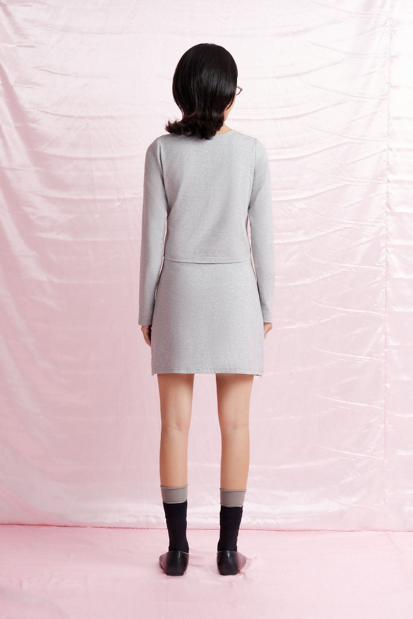  Light Grey Cardigan With Buttons 