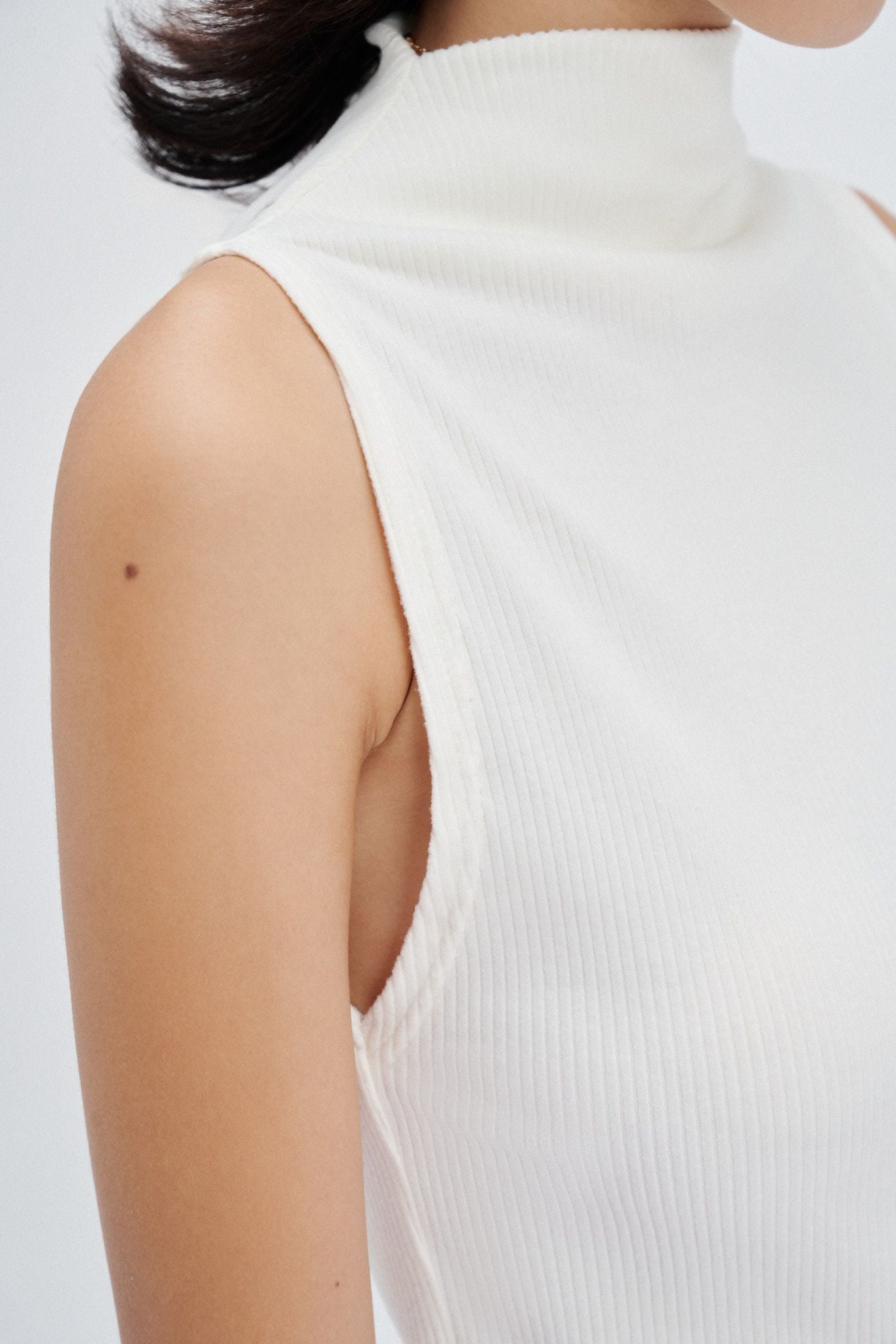  White Mock Neck Top 