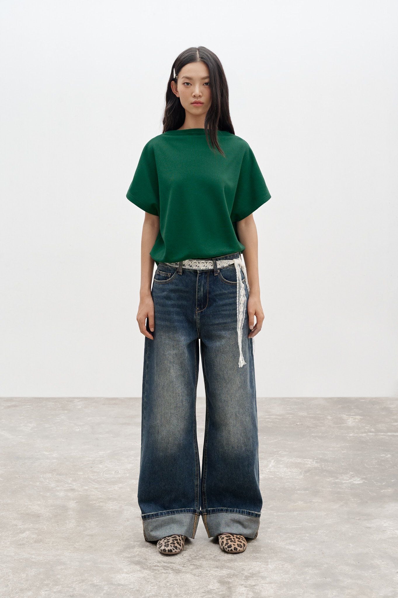  Dark Blue Straight Leg Jeans 