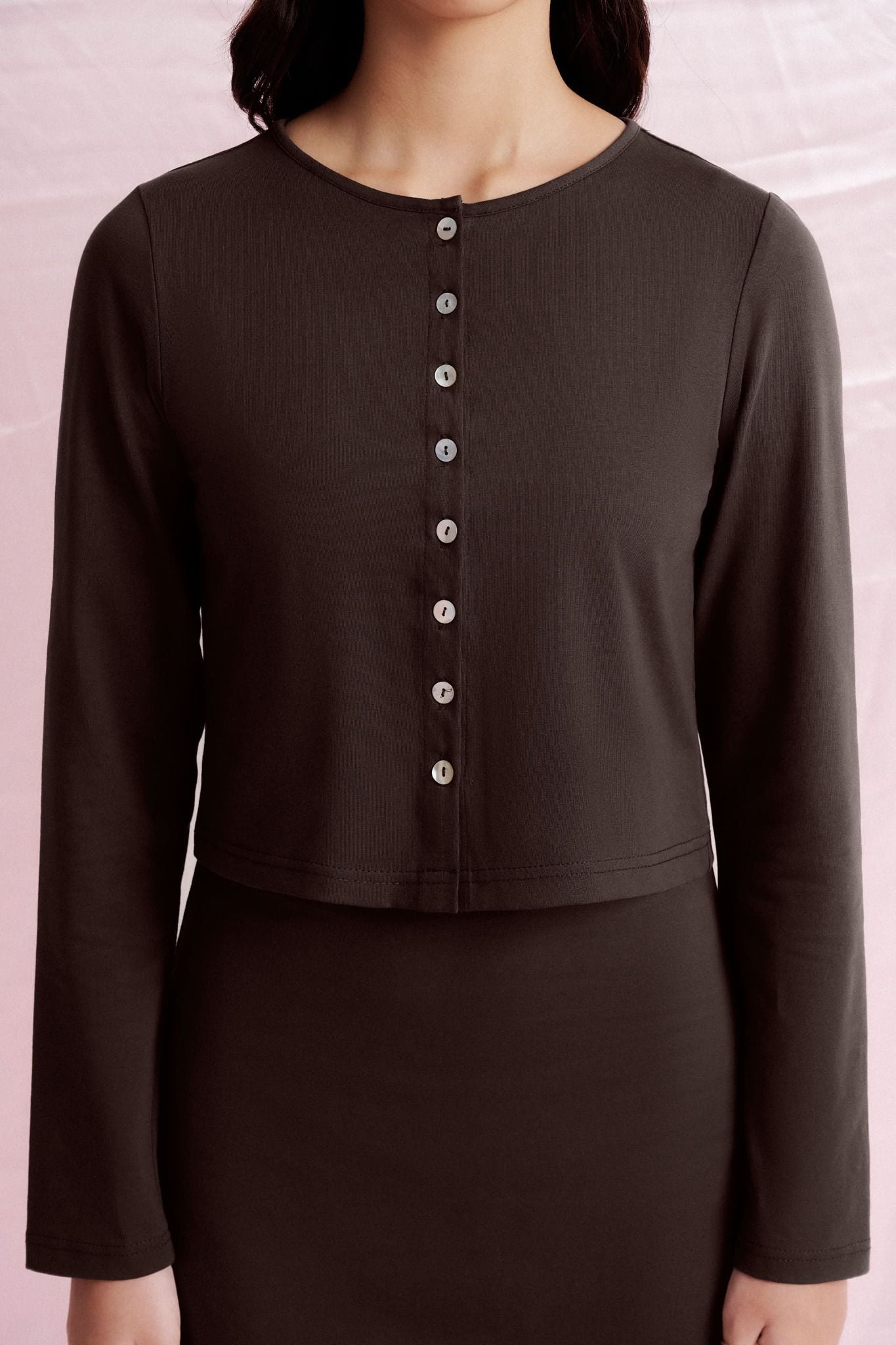  Brown Cardigan With Buttons 