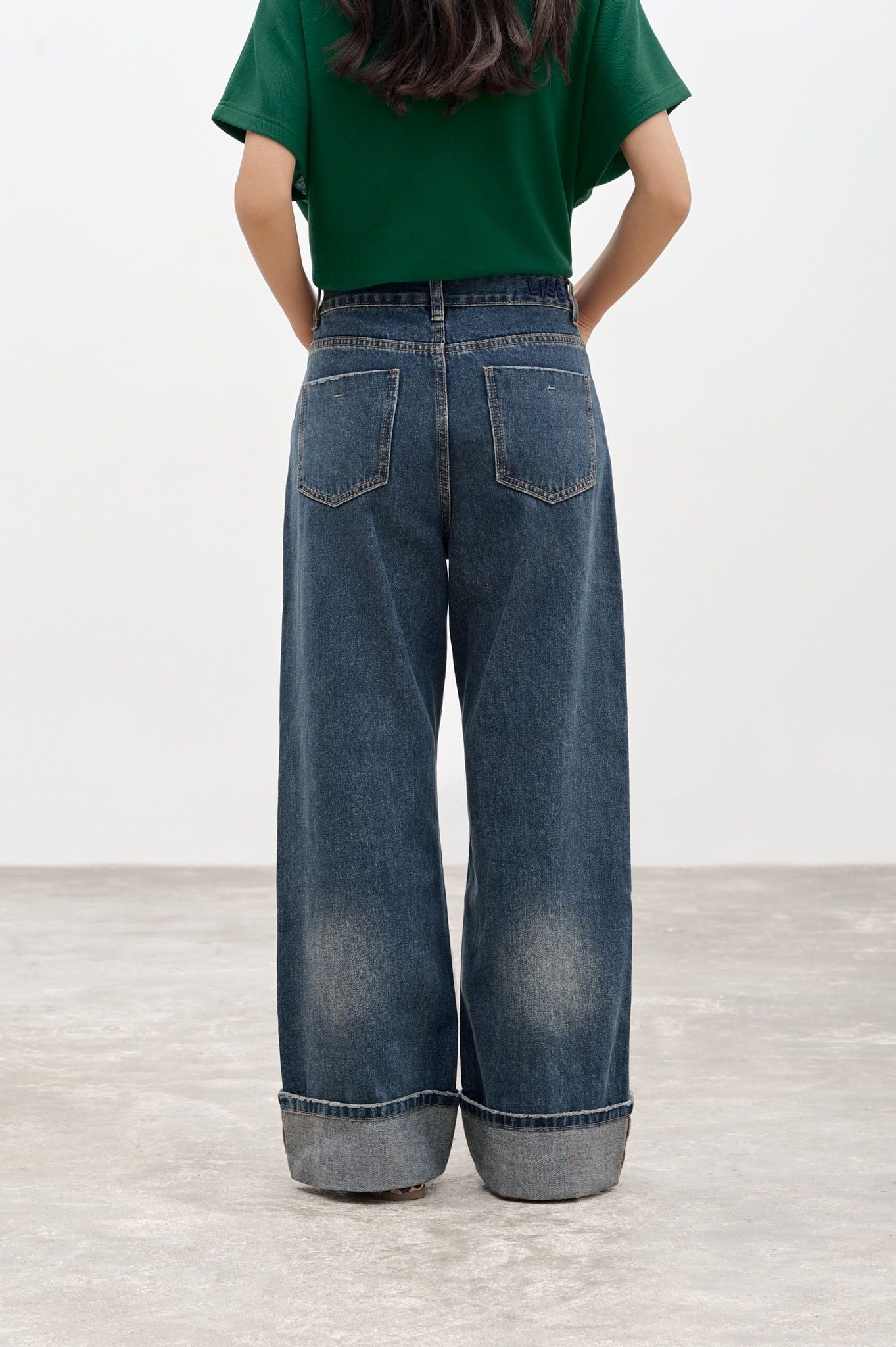  Dark Blue Straight Leg Jeans 