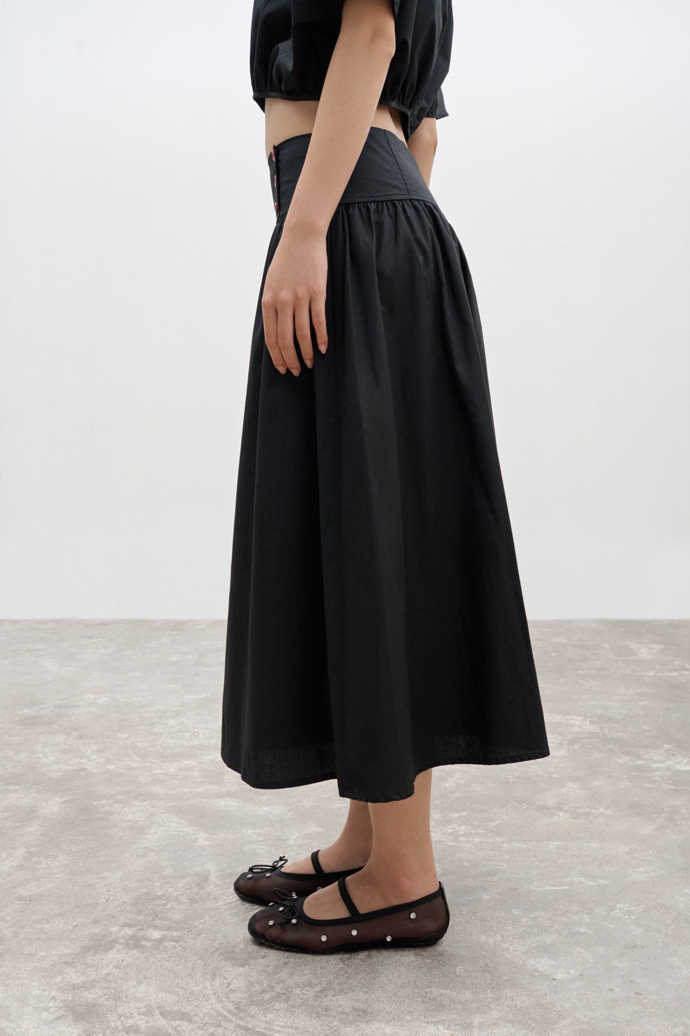  Black Midi Skirt 