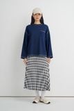  Checked Pleated Midi Skirt 