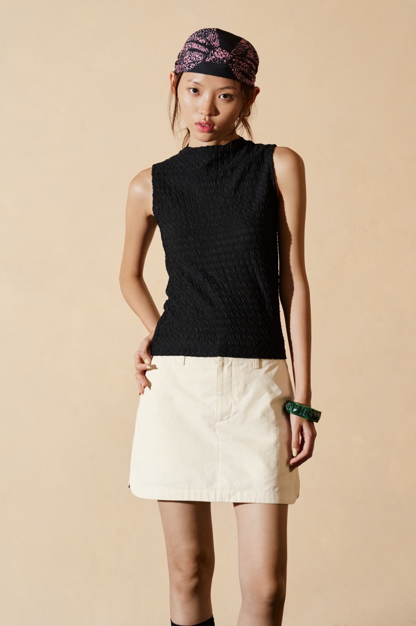  Black Mock Neck Top 