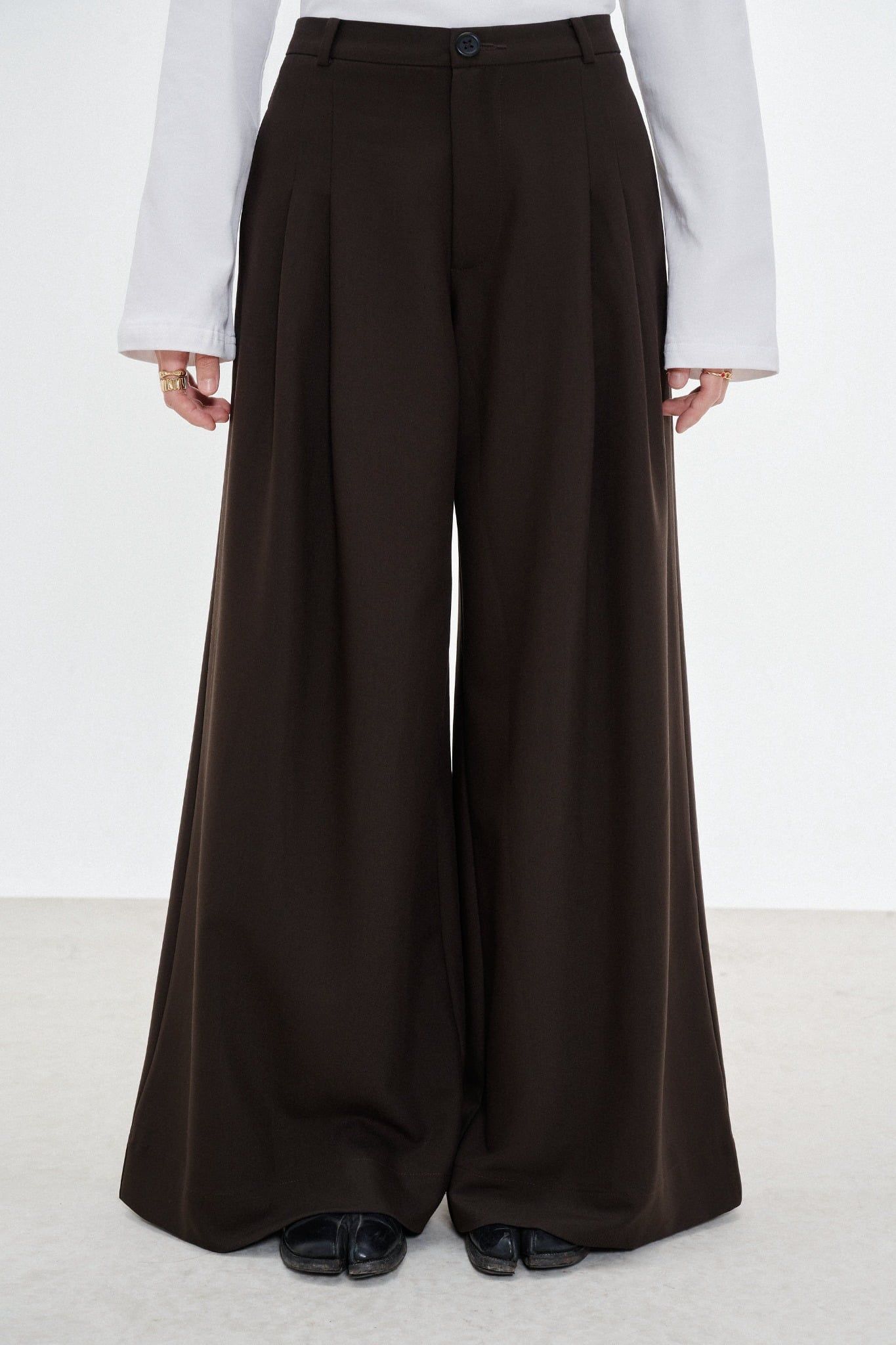  Brown A-line Trousers 