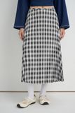  Checked Pleated Midi Skirt 