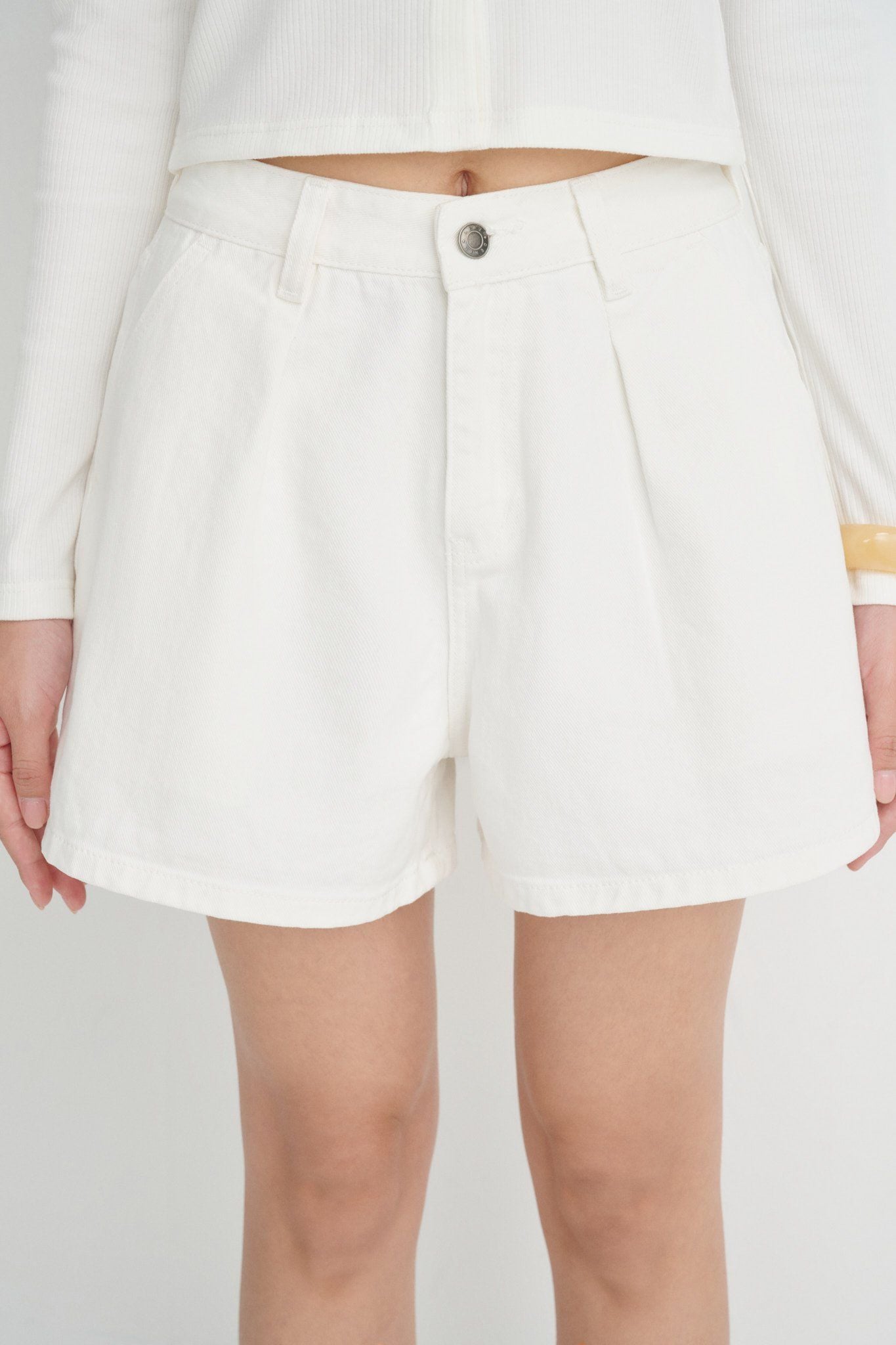  White Bermuda Denim Shorts 