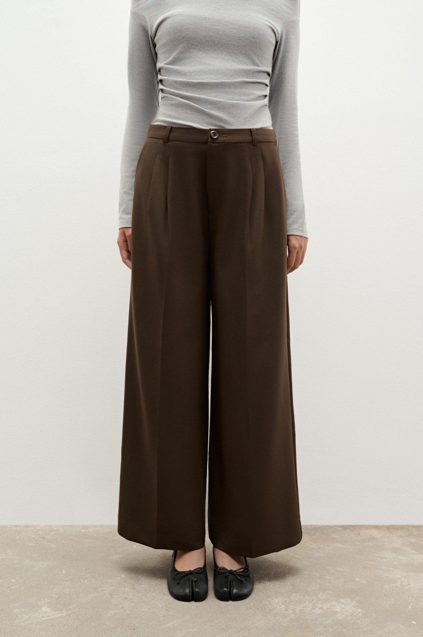  Brown Wide Leg Trousers 