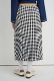 Checked Pleated Midi Skirt 