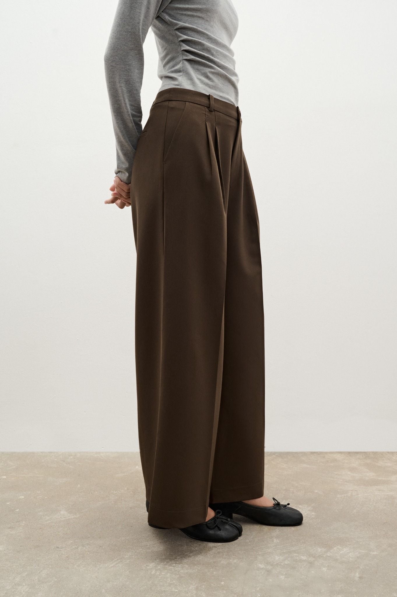  Brown Wide Leg Trousers 
