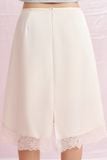  Silky Mid-length Skirt - Ivory 