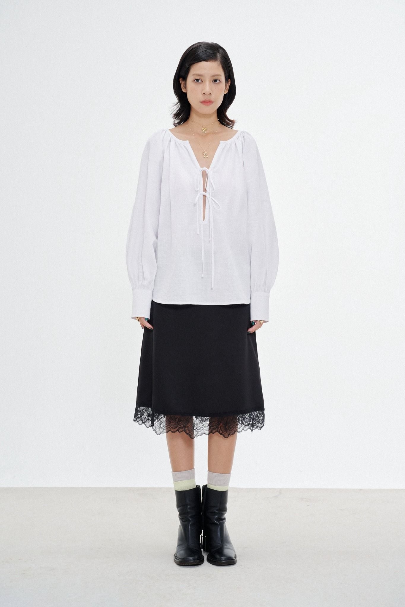  White Puff Sleeve Top 