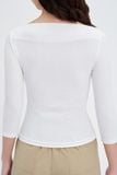  White Boat Neck Top 