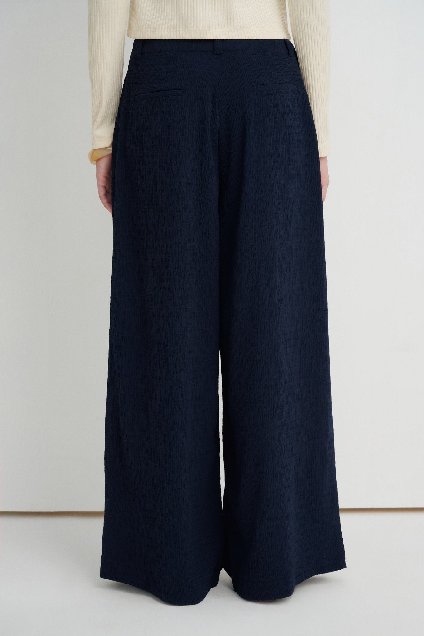  Navy Seersucker Trousers 